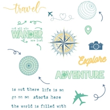 Sizzix Thinlits Die & Stamp Set By 49 & Market - Wanderlust Explorer
